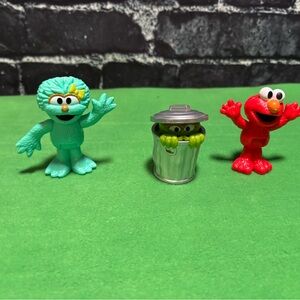 Sesame Street Action Figures - Red, Green, and Silver